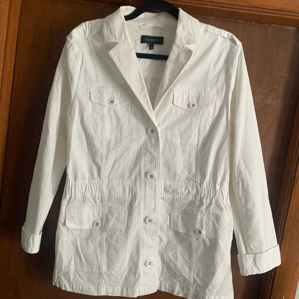 Talbots Spring Jacket White Button Down Size Larg… - image 1